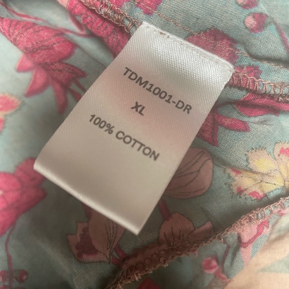 THML Anthropologie Boho Beige Floral V Neck Short Sleeve Dress Womens XL - Picture 6 of 10